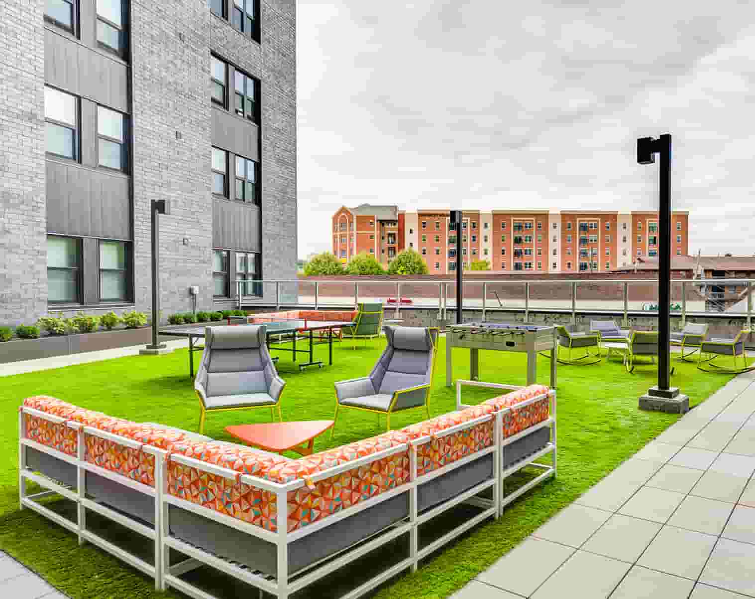 Outdoor Gaming Courtyard at Rise on Chauncey